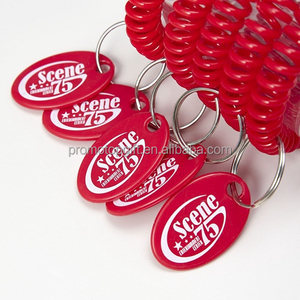 Tùy Chỉnh Đầy Màu Sắc Mùa Xuân Cuộn Dây Xoắn Ốc Dây Đeo Cổ Tay Với Số Tag Vòng Đeo Tay Vòng Đeo Tay <span class=keywords><strong>Keychain</strong></span> Nhựa Vòng Chìa Khóa Cho Siêu Thị Khách Sạn - Product Image 6