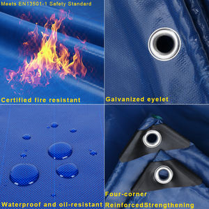 Сертифицированный ISO огнестойкий ПВХ контейнер брезент крышка 620gsm Водонепроницаемая синяя виниловая ткань для 20-футовых 40-футовых транспортных контейнеров - Product Image 6