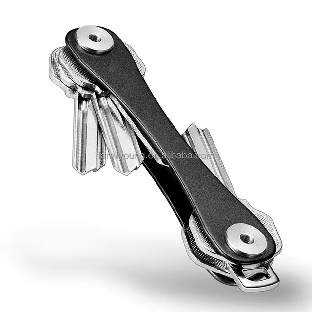 Aluminum Key Holder Organizer Mini Smart Compact Metal Keychain Storage Key Clip 3.5inch