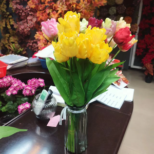 Ramo de Tulipanes Artificiales Realistas con Forma de Gema de 9 Cabezas Hecho a Mano, Flores Artificiales con Aspecto de Cristal para Decoración de Bodas, Navidad y Año Nuevo <span class=keywords><strong>Chino</strong></span> - Product Image 2