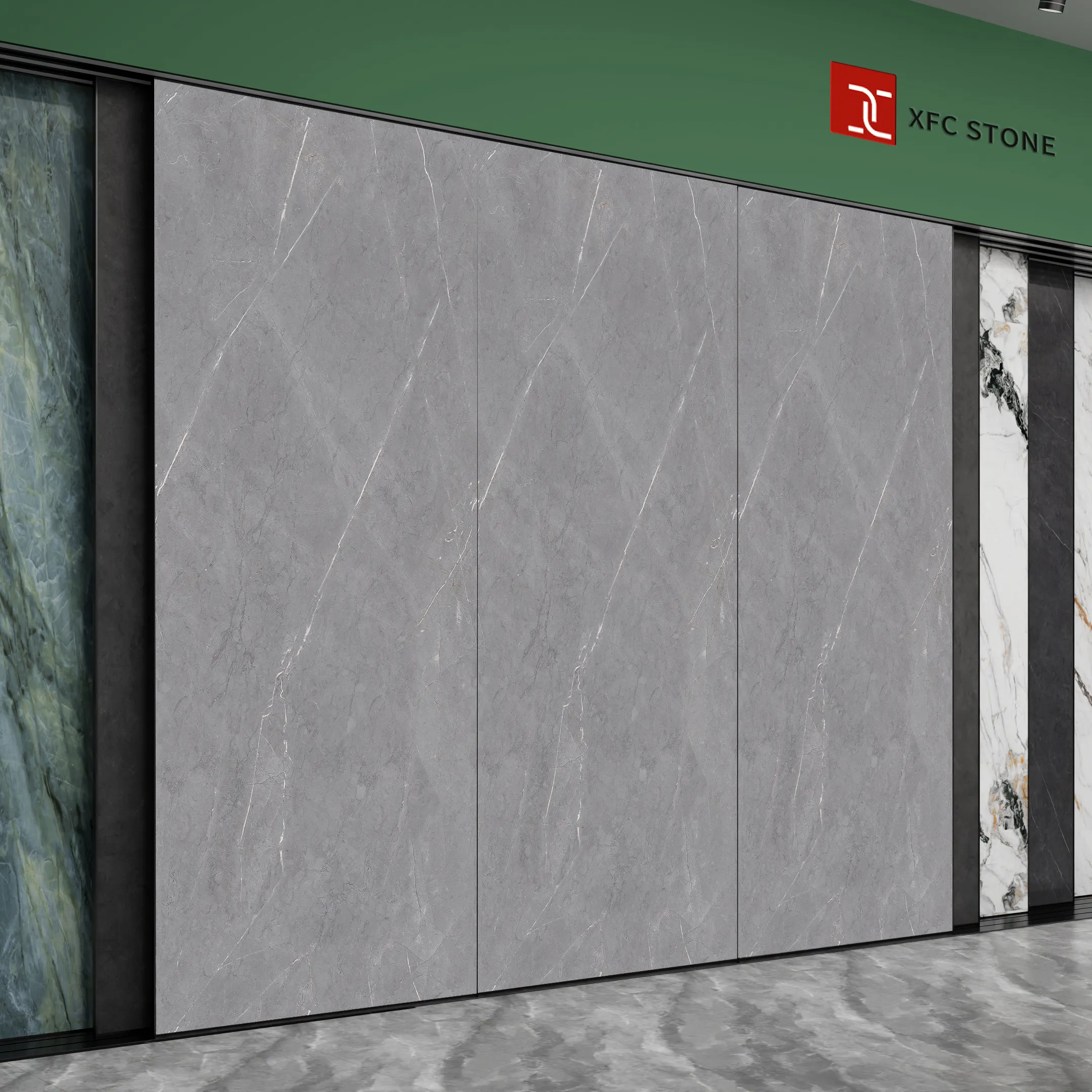 Big sizeCheap Stone Indoor soft polished grey sintered stones for floor Foshan Moreroom Sinteres Stone