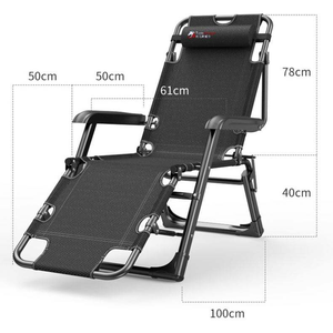 Cama Plegable Portátil, Resistente y Ecológica para Exteriores, con Marco Metálico, <span class=keywords><strong>Tumbona</strong></span> Reclinable para Parque, Villa, Hotel, Sala de Estar - Product Image 6
