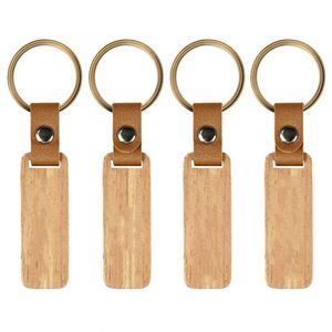 Porte-clés ronds en bois écologiques, durables, portables, non finis, vintage, pour cadeaux DIY avec impression en typographie - Product Image 1