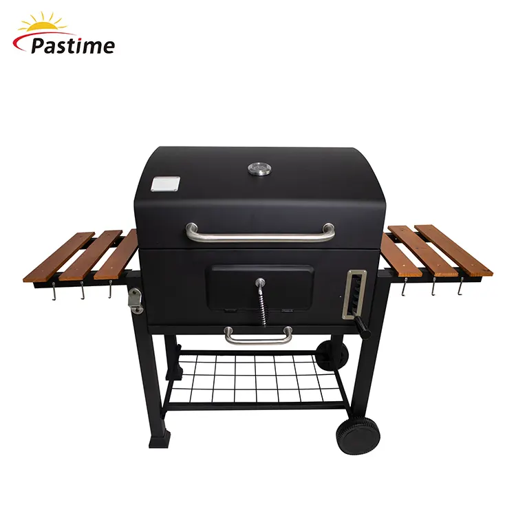 Nieuwe Binnentuin Groot Alles Houtskool Grill Trolley Roker Barbecue Houtskool Bbq Grill Met Bijzettafel En Wielen