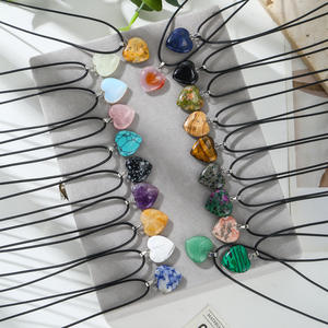 Кулон-сердце из натурального камня, изящное украшение с целебным кристаллом, чакра, камень рождения, подарок - Product Image 1