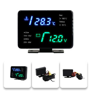 Wenle 2 في 1 مقياس أفقي LED مقياس رقمي الفولتميتر درجة حرارة الماء للسيارة مقياس فولت لجميع السفن والقوارب والسيارات العالمية - Product Image 6