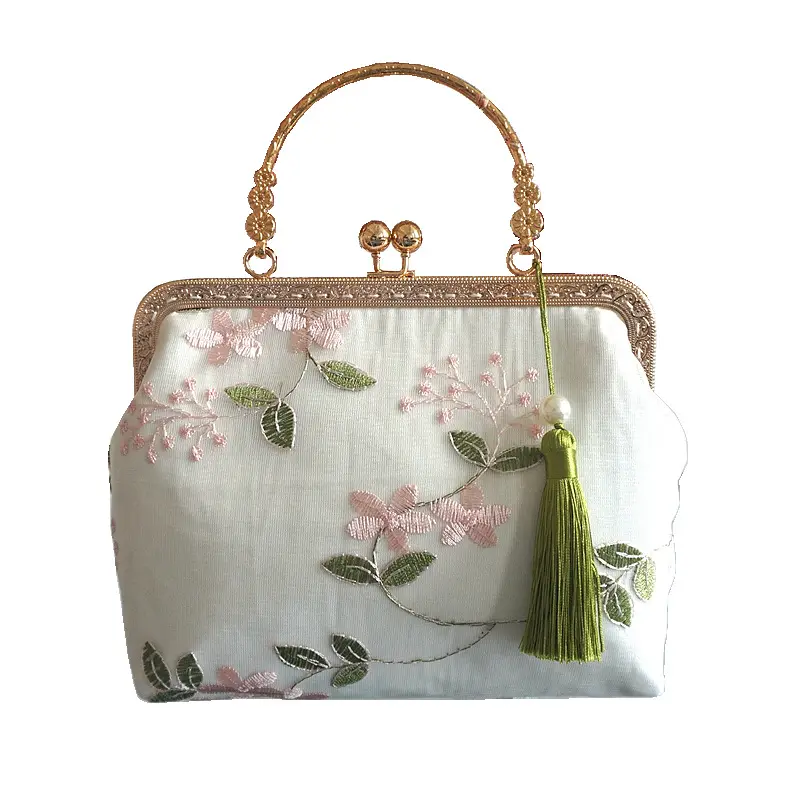 Borsa di moda di seta delle signore della borsa di stile antico della borsa di arte del tessuto del ricamo cinese nuovo originale per le donne