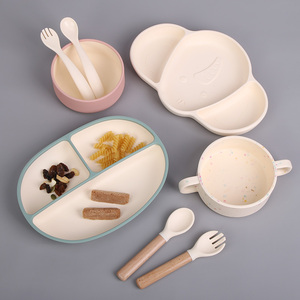Ensemble de repas pour bébé personnalisé OEM ODM, écologique, ensemble de repas pour bébé, assiettes et bols roses, bavoir, ensemble de vaisselle en silicone pour bébé - Product Image 6