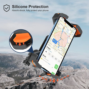 ODIER One-Hand Quick Release 360 Adjustable Shockproof Bike/Ebike Handlebar Phone Holder Flexible <strong>Clip</strong> for 4.7-7 Mobile Phones - Product Image 4