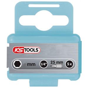 KS <b>TOOLS</b> - 910.2265 1/4'' STAINLESS STEEL bit hexagon (5 pcs) - EAN 4042146294789 STAINLESS STEEL <b>TOOLS</b> - Product Image 1