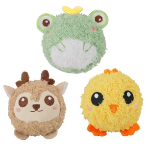 D <span class=keywords><strong>KING</strong></span> Giocattoli per Cani Ecologici e Originali, Simpatici Peluche a Tema Fattoria, Palla Resistente con Punte, Giocattolo da Masticare Sonoro in Cotone e Gel di Silice, Design Cartone Animato - Product Image 1