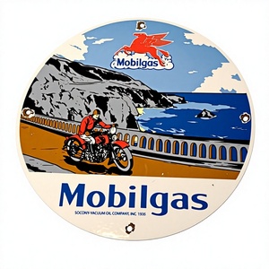 Panneaux métalliques émaillés en porcelaine peints sur mesure |   Panneaux publicitaires vintage en fonte durable, impression multicolore pour la promotion - Product Image 1