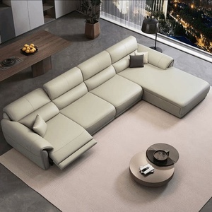 Modern Minimalist Intelligent Electric Leather Sofa Zero Wall Design Top Grain Leather Multi Angle Adjustable Home Sofa - Product Image 5