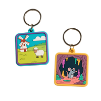 Porte-clés en PVC durable de forme personnalisée, imprimé par transfert thermique, pour clés de voiture d'adulte, cadeau de fête avec carte de présentation