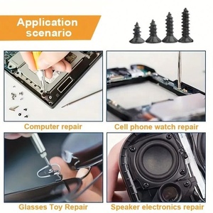 800pcs <b>Black</b> Cross Countersunk Head Flat Head <b>Self</b> <b>Tapping</b> <b>Screw</b> Combination Carbon Steel <b>Black</b> Phillips Mini <b>Screw</b> M2 - Product Image 4