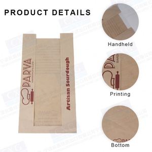 Customized Logo Eco-Friendly Recyclable Disposable <b>Biodegradable</b> Burger Restaurant Fast Food Square Bottom Kraft <b>Paper</b> Bag - Product Image 2