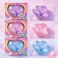 Juguetes Antiestrés Promocionales, Corazones Brillantes, Edición Limitada de San Valentín, Mini Corazón Blandito, Juguete para Aliviar el Estrés