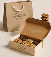 Caja de Embalaje de Papel de Grado Alimenticio para Galletas, Bizcochos y Postres, con Ventana Transparente y Logotipo Personalizado