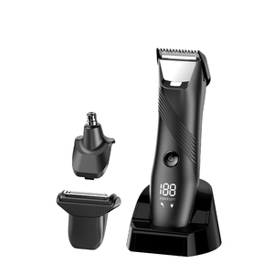 Groin & Body Hair Trimmer with <b>Mirror</b> Dual-Head Beard Trimmer & Foil Blades Wet & Dry Groomer Electric Ball Pubic Trimmer <b>Shaver</b> - Product Image 1