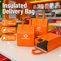 Sacs isothermes portables personnalisables avec logo, en non-tissé, doublés de papier d'aluminium jetable, pour boissons et bubble tea