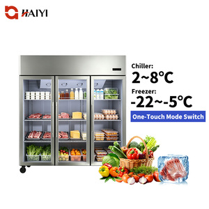 Commercial Kitchen Vertical kitchen freezer <b>with</b> casters Two door commercial fridge Food storage refrigerator chiller - Product Image 1