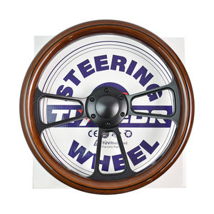 TIYPEOR Universal de madera maciza, soporte tipo sándwich, 14 pulgadas, nuevo diseño, soporte de 3 radios, volante de coche clásico Retro - Product Image 6