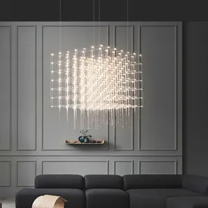 Light Cube Hotel Villa Large Lobby Firefly Chandelier Restaurant Model Room Creative Lamps Personality Art Lights