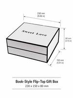 Boîte cadeau personnalisée avec logo Sweet Love, blanche et noire, en carton rigide, emballage souvenir, vente en gros, étui minimaliste romantique