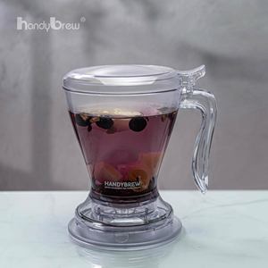 Vaso térmico de plástico translúcido gris de diseño moderno para regalos corporativos, taza de té con infusor y tapa, ¡en oferta! - Product Image 5
