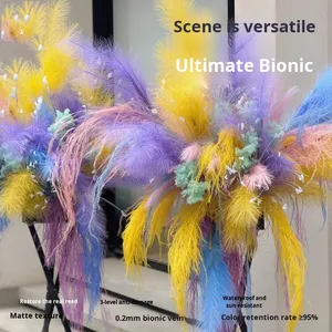 Fleurs artificielles en soie faites à la main, arrangement de mariage, feux d'artifice, plumes de roseau, accessoires photo, décoration de rentrée scolaire - Product Image 4