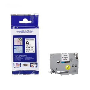 Compatible con Brother, Cinta de Etiquetas Tze-221 Tze 221 Tz221 Tze 221 de 9 mm x 8 m, Negra sobre Blanca para Impresora <span class=keywords><strong>P</strong></span> <span class=keywords><strong>Touch</strong></span> - Product Image 1