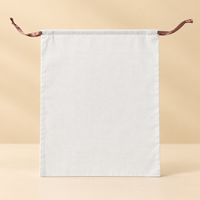 Sac à bougies en coton et lin de haute qualité à fond rond avec cordon de serrage, pochette à bougies, sac à cosmétiques en mousseline de coton naturel, sac anti-poussière