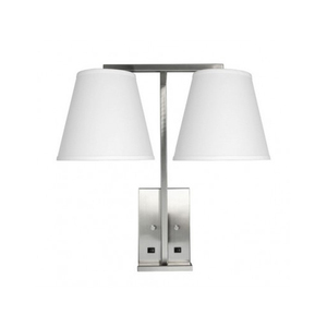 Đôi khách sạn duy nhất treo tường sconces phòng khách chải Niken đầu giường đầu giường ánh sáng đèn tường với ổ cắm - Product Image 5