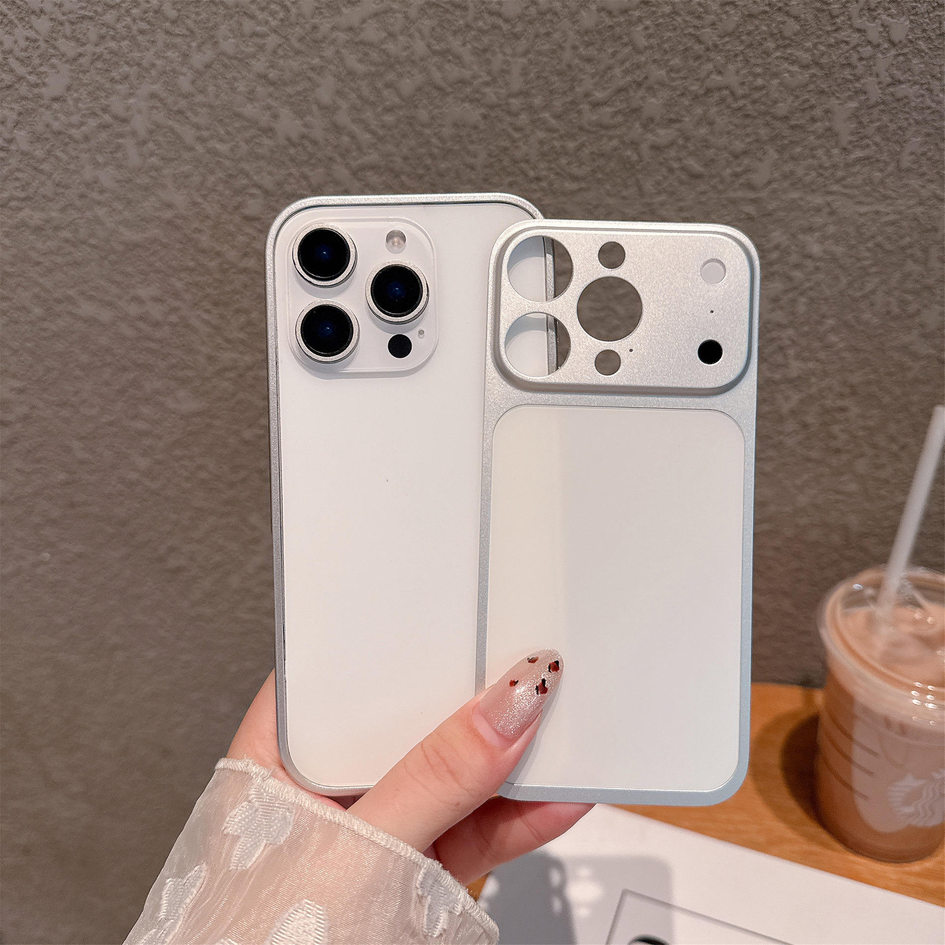 Silver with apple logo&Border