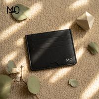 Porte-cartes en cuir fin multi-emplacements, étui pour cartes de crédit en cuir de vachette véritable avec logo personnalisé pour cadeaux d'affaires en gros