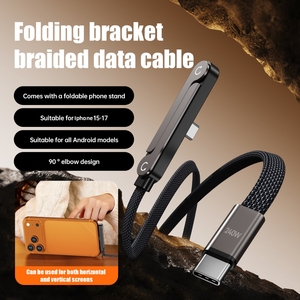 Cavo USB <span class=keywords><strong>C</strong></span> <span class=keywords><strong>2</strong></span> in 1 da 240W con Supporto Pieghevole per Telefono, Ricarica Rapida e Trasferimento Dati per iPhone 15 16 17 Pro Max, Xiaomi, Samsung - Product Image 5