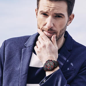 Nuevo reloj de cuarzo con visualización de fecha esqueletizada y esfera grande; reloj de pulsera de cuarzo para hombre moderno y elegante. - Product Image 3