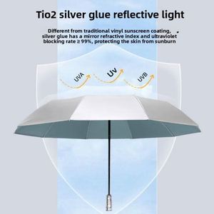 Parapluie Grande Taille Double Usage avec Revêtement Argenté, Entièrement Automatique, Pliant Mécaniquement, Protection Solaire et Anti-UV pour Hommes et Femmes, Vente en Gros - Product Image 4