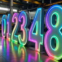 Conception Gratuite – Grandes Lettres et Chiffres LED Lumineux (0-9, A-Z) de 60cm, 90cm, 120cm – Enseigne Néon RGB en Acrylique pour Fêtes et Personnalisation