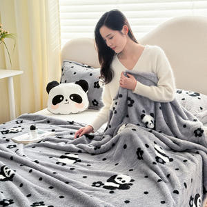 Prellis ベルベットブランケット 厚手 ロング 冬用 フランネル パンダデザイン エアコン対策 昼寝 ギフト用 - Product Image 3