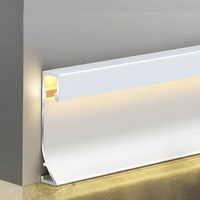 Profilé de plinthe LED en alliage d'aluminium écologique 80 mm Garantie 5 ans pour hôtels, hôpitaux, appartements - Mur décoratif durable