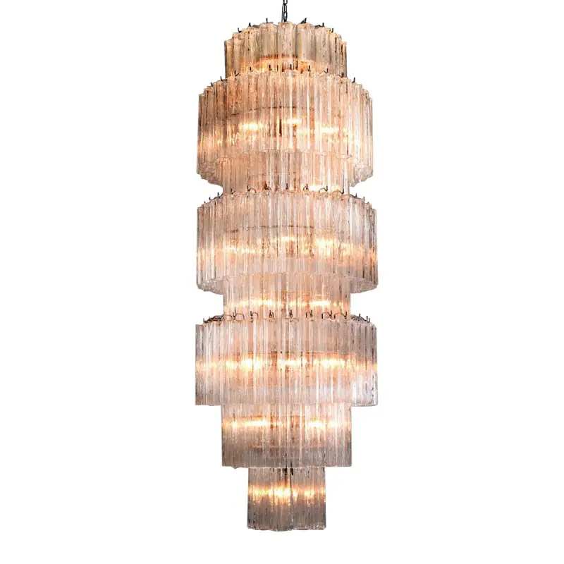 Golden Supplier Custom Lustre Cristal Modern Stair Ceiling Pendant Lamp Luxury Large Crystal Glass Hotel Lobby Chandelier Light