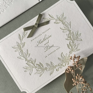 Tùy chỉnh sang trọng chết cắt lá vàng lời mời đám cưới RSVP thẻ letterpress Thiết kế bao gồm cả phong bì giấy bìa in ấn - Product Image 5