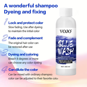 Champú Fijador del Color VOJO 100ml a Base de Plantas y Sin Amoníaco <span class=keywords><strong>para</strong></span> Cabello Rojo, <span class=keywords><strong>Azul</strong></span>, Morado, Gris y Rosa, Restaurador y Protector del Color del Cabello - Product Image 4