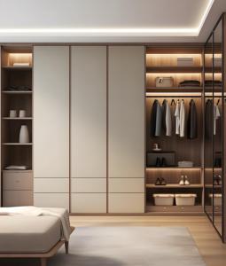 Armoire de rangement pour chambre à coucher, simple, en bois massif, armoire de salon, meubles de salon - Product Image 1