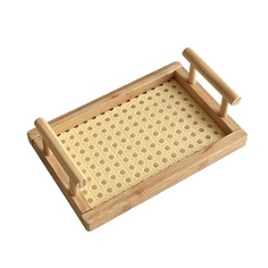 Bandeja de bambú con asa para almacenar bocadillos de té, herramientas prácticas para hornear y repostería - Product Image 5