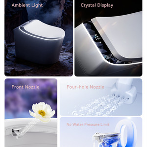 Asiento de Inodoro Eléctrico Inteligente con Bidé, Pantalla de Cristal, Sin Presión de Agua, Protección de Espuma, Doble Boquilla, Descarga Automática - Product Image 5