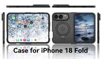 Étui de téléphone pliable gauche-droite mat givré pour iPhone Duo avec béquille magnétique antichoc et protection intégrale