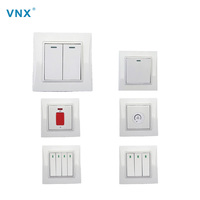 VNX vente en gros UK Standard 2 Gang 1/2 voies interrupteur électrique 10A interrupteur mural