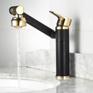 360 Rotating Basin <strong>Faucets</strong> Modern <strong>Bathroom</strong> Mixer Tap Gold Washbasin <strong>Faucet</strong> <strong>Single</strong> <strong>Handle</strong> <strong>Single</strong> <strong>Hole</strong> Hot &amp;Cold Waterfall <strong>Faucet</strong> - Product Image 2